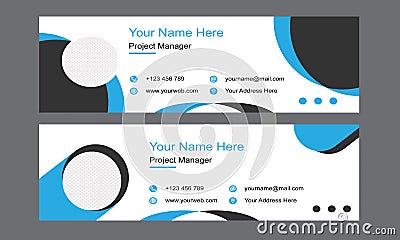 E-mail Signature Template Design. Professional Business communication Interface. Stock Photo