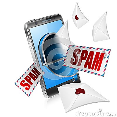 E-Mail with Spam Concept Vector Illustration