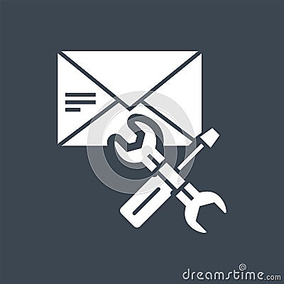 E-mail Support Related Vector Glyph Icon Vector Illustration