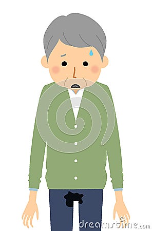 Incontinence elderly man Vector Illustration