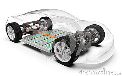 E-mobility, Electric vehicle with battery Stock Photo