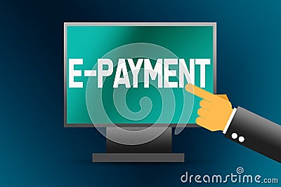 E-payment word on computer screen Stock Photo