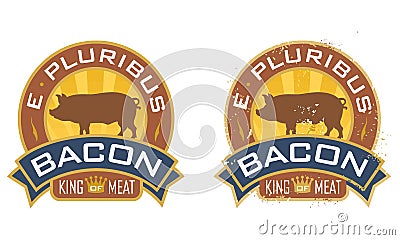 E Pluribus Bacon Vector Illustration