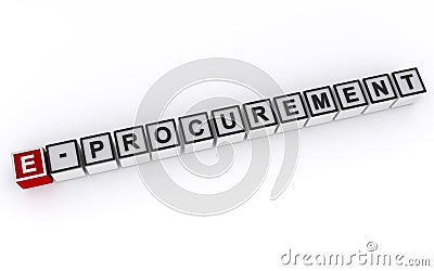 e-procurement word block on white Stock Photo