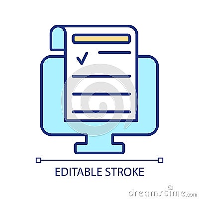 E-signing documents RGB color icon Vector Illustration