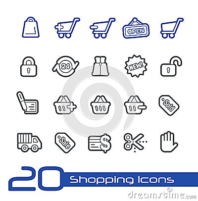 E-Sopping Icons // BLine Series Vector Illustration