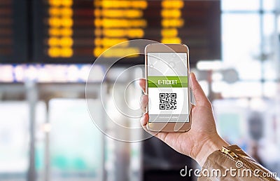 E-ticket on smartphone screen Stock Photo