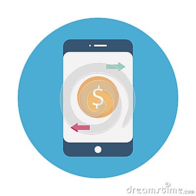 E transaction flat background vector icon which can easily modify or edit Vector Illustration