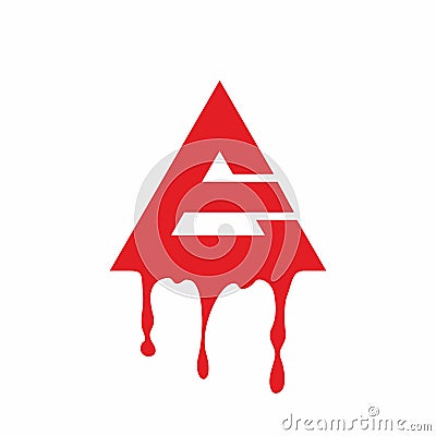 E triangle red blood logo symbol Stock Photo