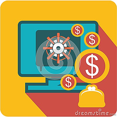 E-wallet icon vecto Vector Illustration