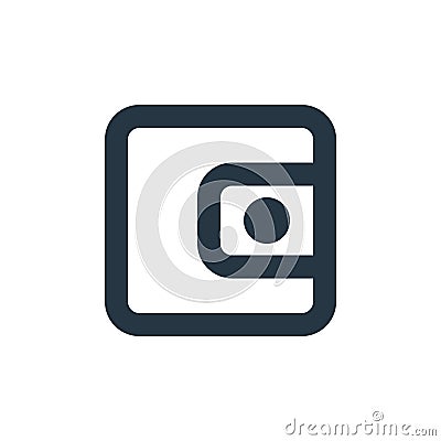 e wallet icon vector from essentials ui concept. Thin line illustration of e wallet editable stroke. e wallet linear sign for use Vector Illustration