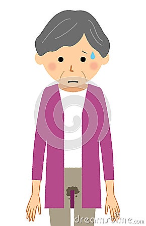 Incontinence elderly woman Vector Illustration