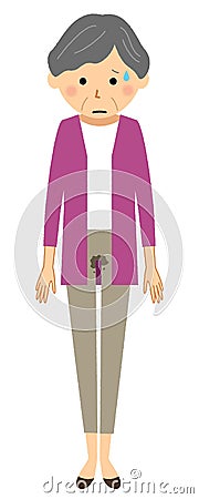 Incontinence elderly woman Vector Illustration