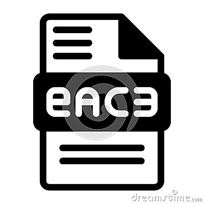 Eac3 file icon. Audio format symbol Solid icons, Vector illustration. can be used for website interfaces, mobile applications and Vector Illustration