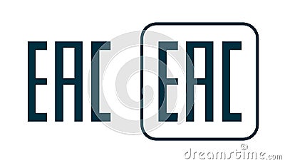 EAC logo icon. Aurasian conformity made symbol. Kazakhstan mark eurasian union EAC design pictogram Vector Illustration