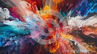 Each explosion of color tells a unique story in this abstract masterpiec Stock Photo