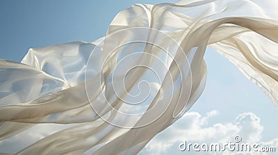 With each gust of wind the fabric takes on a new shape creating a mesmerizing display of movement Stock Photo