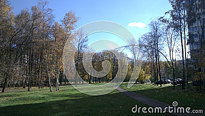 Gorgeous Fall in the sidewalks of Moscow Stock Photo