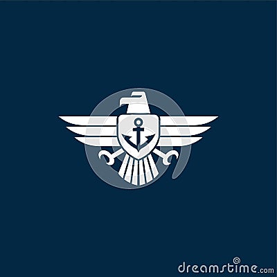 eagle anchor logo Vector Illustration