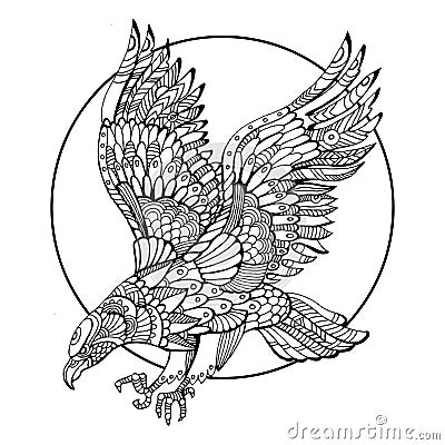 Eagle Bird Coloring Book For Adults Vector Stock Vector - Image: 80127399