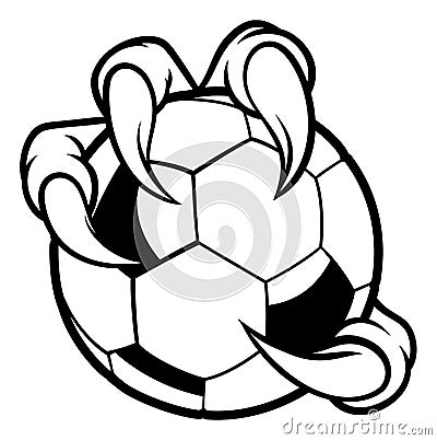 Eagle Bird Monster Claw Talons Holding Soccer Ball Vector Illustration