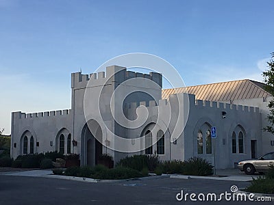 Eagle Castle Winery / Tooth & Nail Winery tasting room castle Paso Robles California Stock Photo