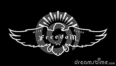 Eagle emblem, symbol of freedom on a dark background. Vector illustration. Vector Illustration