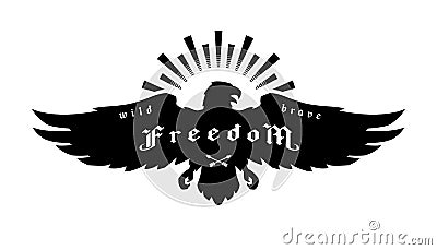 Eagle emblem, symbol of freedom. Vector illustration. Vector Illustration