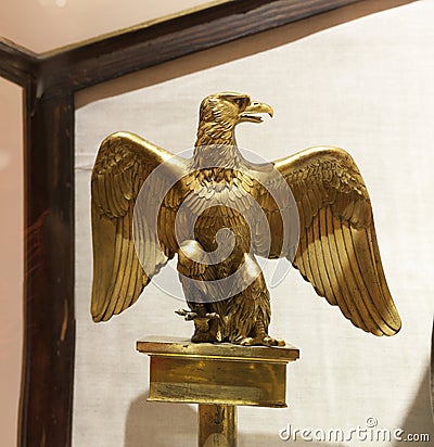 Eagle of the ensign of the French Imperial Navy Editorial Stock Photo