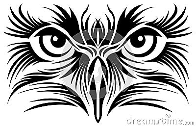 Eagle eyes tattoo Vector Illustration