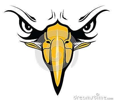 Eagle Face with Eyes and Beak Vector Illustration