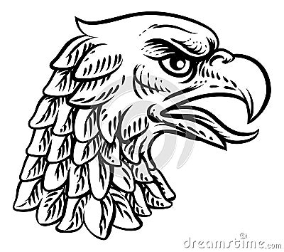 Eagle Falcon Hawk Or Phoenix Head Face Mascot Vector Illustration
