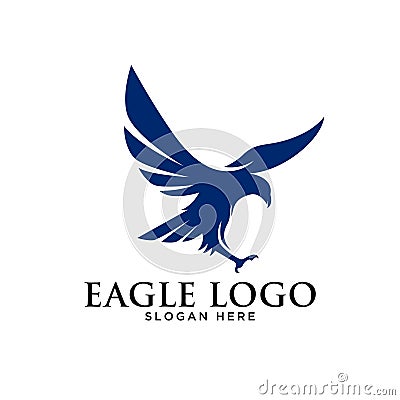 Eagle Falcon icon silhouette simple minimalist modern logo design template Vector Illustration