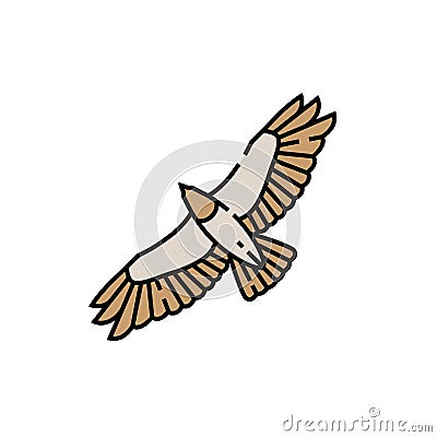 Eagle flight line icon Vector Illustration