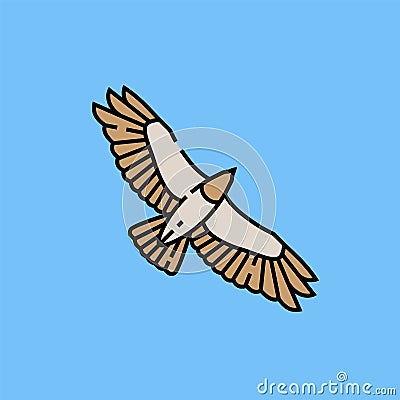 Eagle flight line icon Vector Illustration