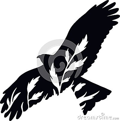 Eagle - Floral Animals Vector, Cut Stencil, Laser Cut Vector Illustration