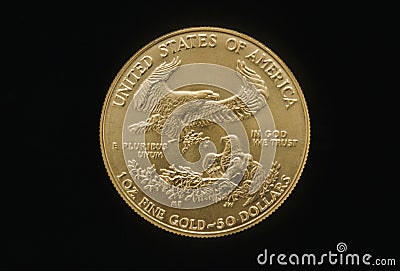 Eagle Gold Coin Stock Photo