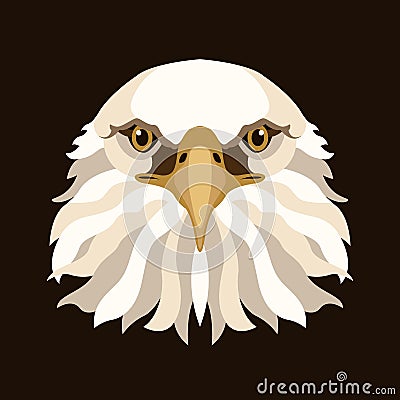 Eagle head face vector illustration style Flat Vector Illustration