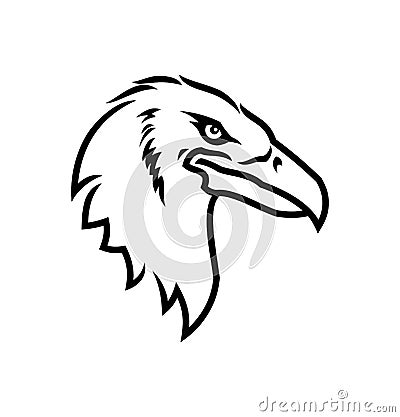 Eagle head icon. Eagle mascot outline silhouette Vector Illustration