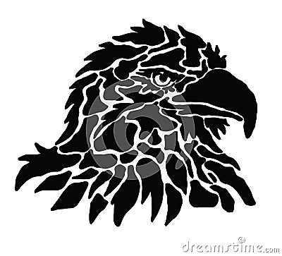 Eagle head wild life head animal black and white vector Vector Illustration