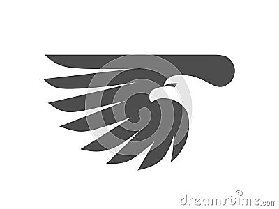 Eagle head with wing logo vector Vector Illustration