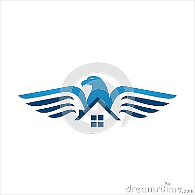 eagle home logo design vector for property housing company concept illustration Vector Illustration