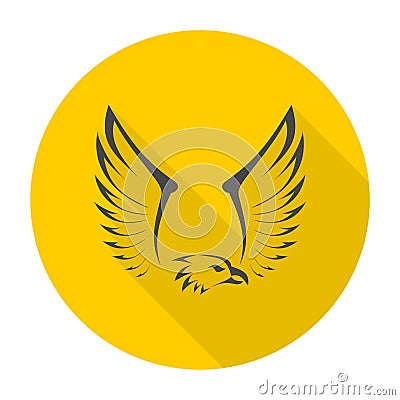 Eagle icon with long shadow Vector Illustration