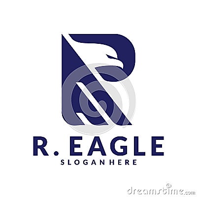 Eagle with Initial R Logo Vector Vector Illustration