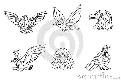 Eagle, Line vector, sign and symbol, Vector illustration. Vector Illustration