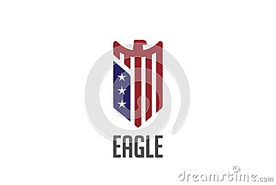 Eagle Logo abstract design vector Shield. Falcon Vector Illustration