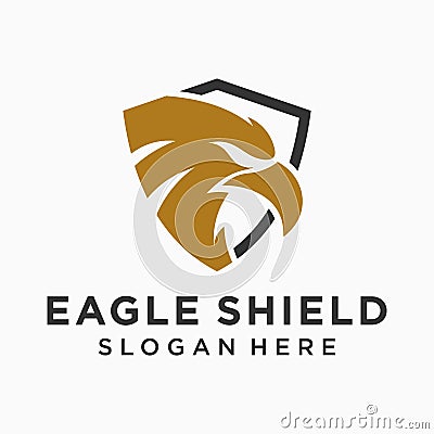 Eagle logo design, Eagle shield logo design Vector Illustration