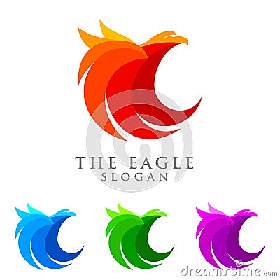 Eagle logo emplate, falcon, hawk vector logo design Vector Illustration