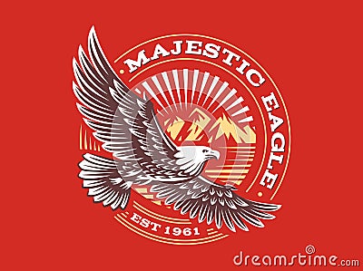 Eagle logo - vector illustration, emblem on red background Vector Illustration