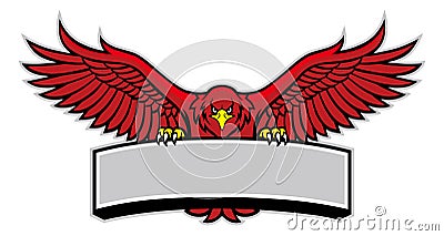 Eagle mascot grip the sign Vector Illustration
